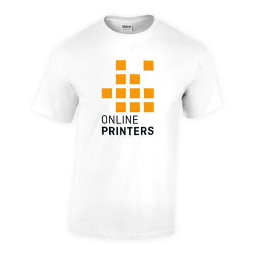 Hvid bomulds-T-shirt til mnd med korte rmer.