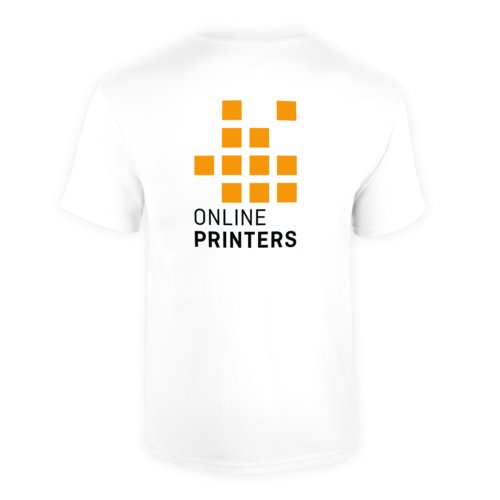 Hvid bomulds T-shirt til mnd med korte rmer.