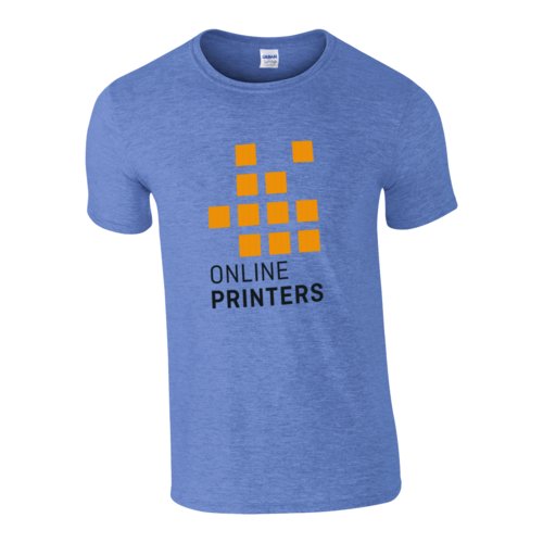 Lyseblmeleret T-shirt i bomuld til mnd med rund hals.