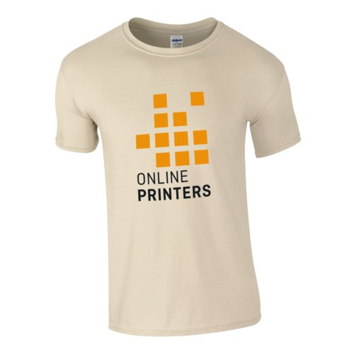 Sandfarvet herre T-shirt i bomuldsjersey med korte rmer.