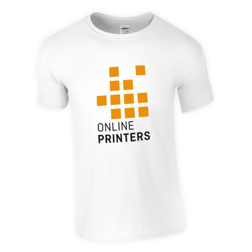Hvid bomulds T-shirt til mnd med korte rmer.