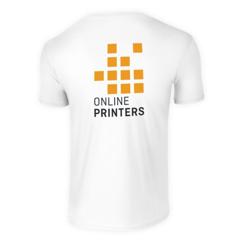 Hvid bomulds T-shirt til mnd med korte rmer.