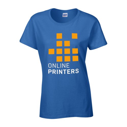 Kongebl bomulds-T-shirt til damer med korte rmer.