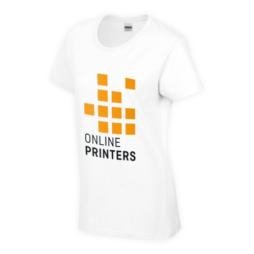 Hvid bomulds-T-shirt til kvinder med korte rmer.