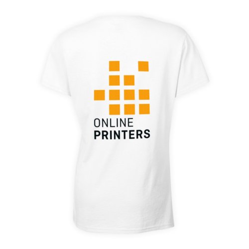 Hvid bomulds T-shirt til kvinder med korte rmer.