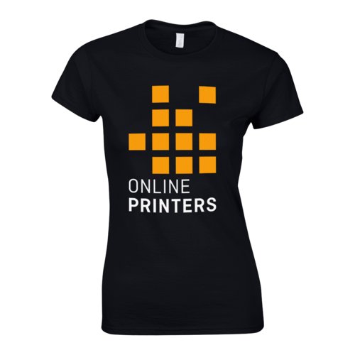 Sort dame T-shirt lavet af bomuldsjersey med korte rmer.