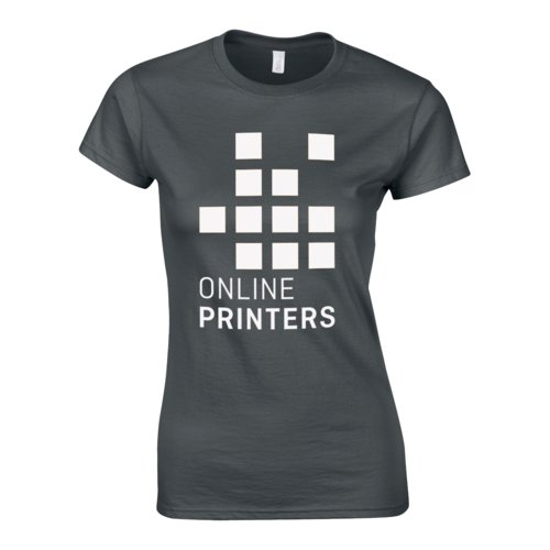 Antracitfarvet dame T-shirt i bomuldsjersey med korte rmer.