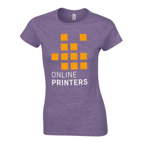 Lillameleret dame T-shirt i bomuldsjersey, korte rmer.