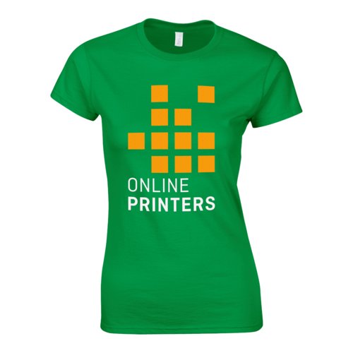 Grn bomulds-T-shirt med korte rmer og rund hals.