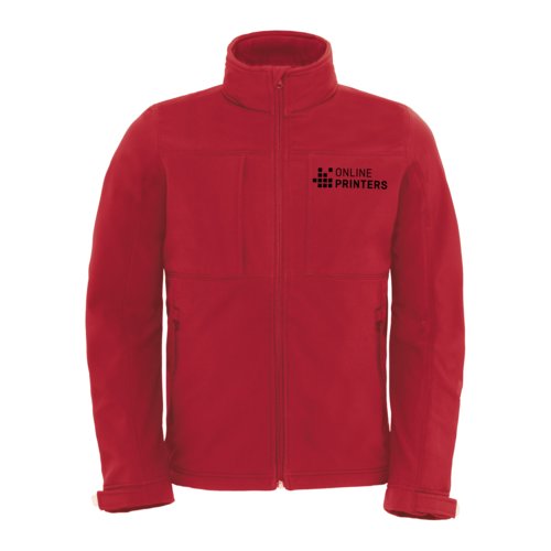 Rd softshell jakke i polyester og elastan med fuld lynls.
