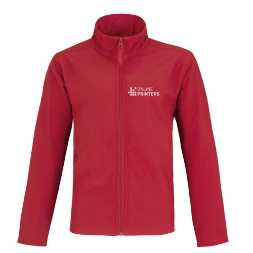 Rd softshell jakke af polyester og elastan med fuld lynls.