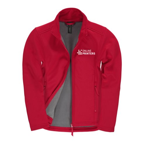 Rd softshell jakke i polyester og elastan til damer med lynls.