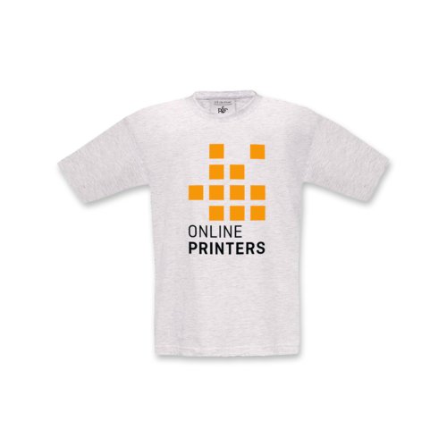Askegr bomulds T-shirt til brn med korte rmer.
