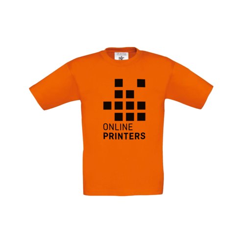 Orange bomulds T-shirt til brn med korte rmer.