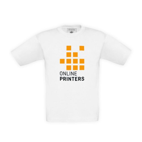 Hvid bomulds T-shirt til brn med korte rmer.