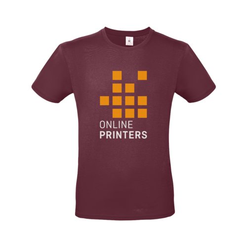 Burgundy bomulds T-shirt til mnd med korte rmer.