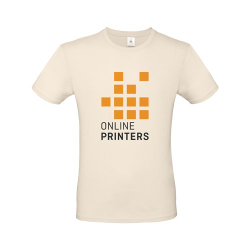 Beige bomulds T-shirt til mnd med korte rmer.
