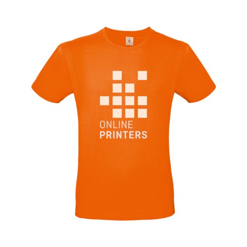 Orange bomulds T-shirt til mnd med korte rmer.