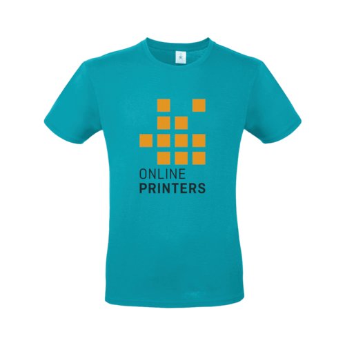 Turkis bomulds T-shirt til mnd med korte rmer.