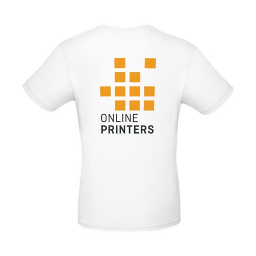 Hvid bomulds T-shirt til mnd med korte rmer.