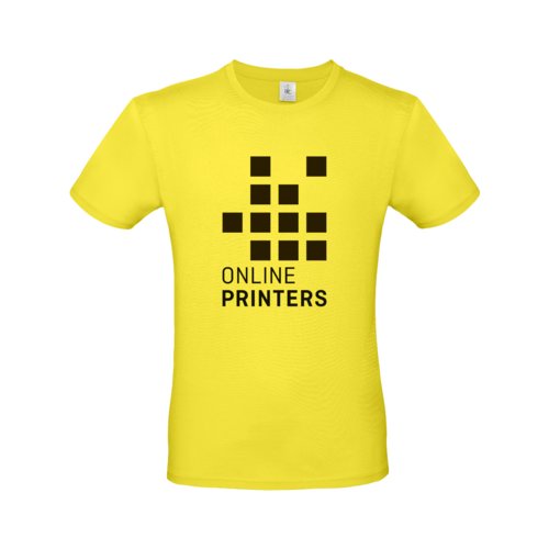 Gul bomulds T-shirt til mnd med korte rmer.