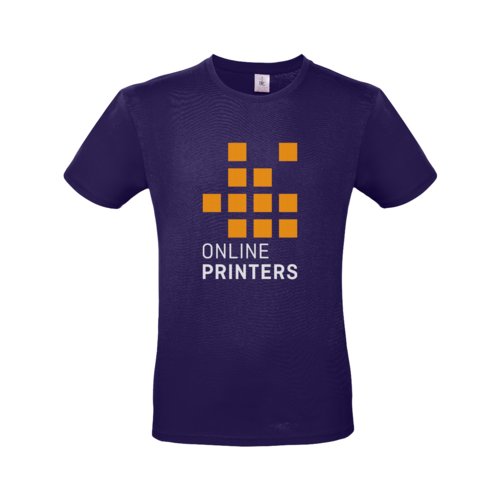 Mrk violet bomulds T-shirt til mnd med korte rmer.