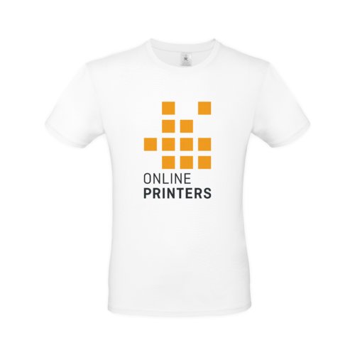 Hvid bomulds T-shirt til mnd med korte rmer.