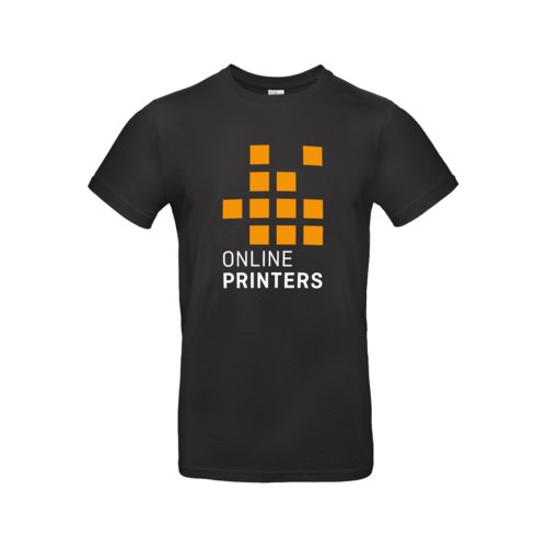 Sort bomulds-T-shirt til mnd med korte rmer.