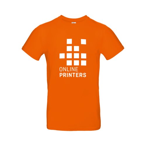Orange bomulds T-shirt til mnd med korte rmer.