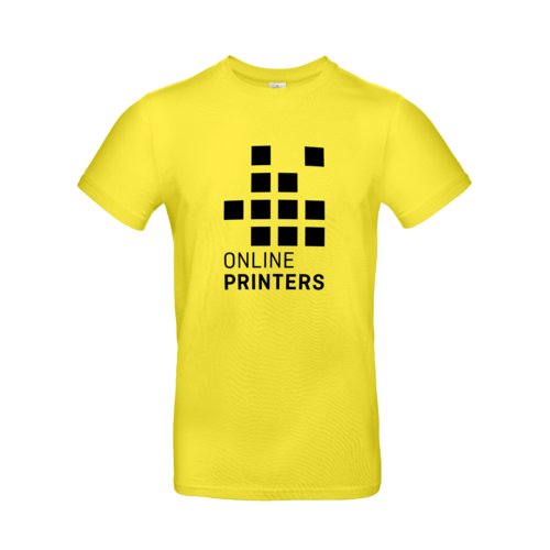 Gul bomulds T-shirt til mnd med korte rmer.
