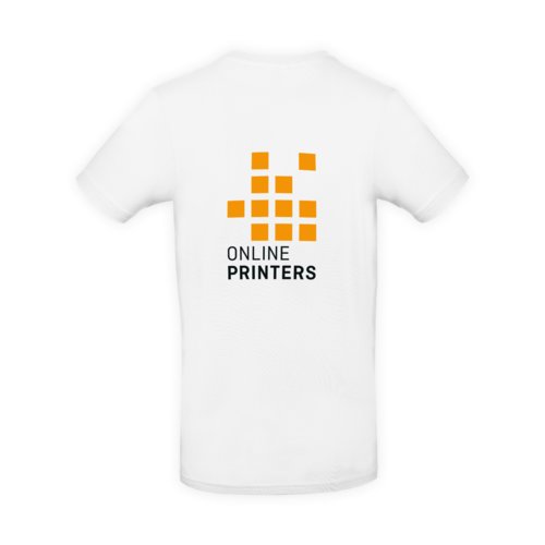Hvid bomulds-T-shirt til mnd med korte rmer.