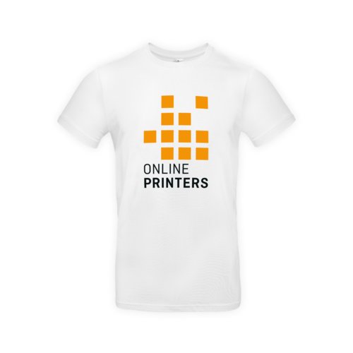 Hvid bomulds T-shirt til mnd med korte rmer.
