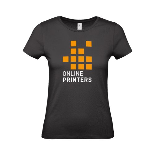 Sort bomulds T-shirt til damer med korte rmer.
