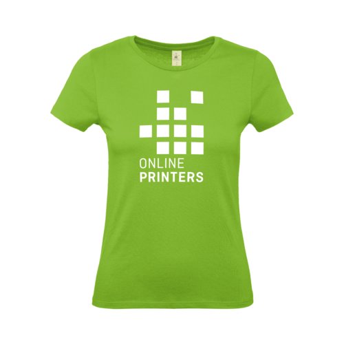 blegrn bomulds-T-shirt til damer med korte rmer.