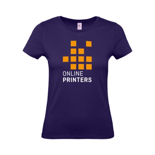 Mrk violet bomulds-T-shirt til damer med korte rmer.