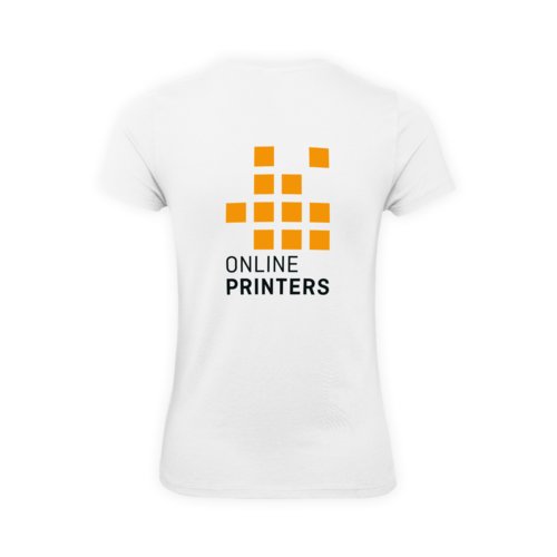 Hvid bomulds-T-shirt til damer med korte rmer.