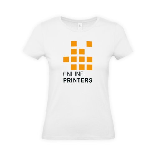 Hvid bomulds T-shirt til damer med korte rmer.