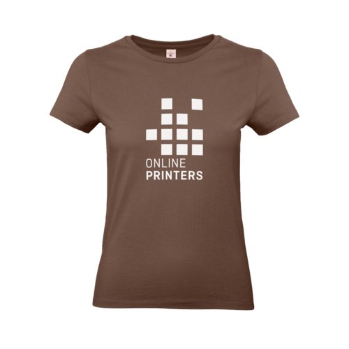 Brun bomulds T-shirt til kvinder med korte rmer.