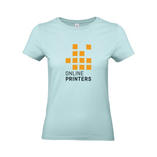 Mintgrn dame T-shirt i bomuld med korte rmer.