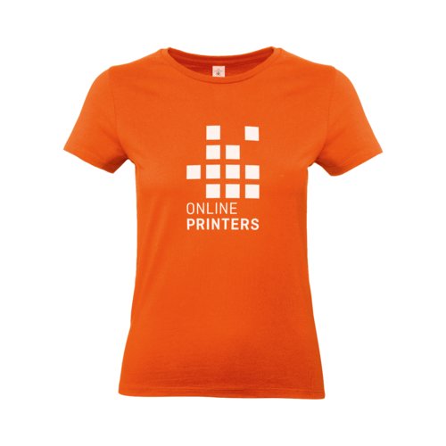 Orange dame T-shirt i bomuld med korte rmer.