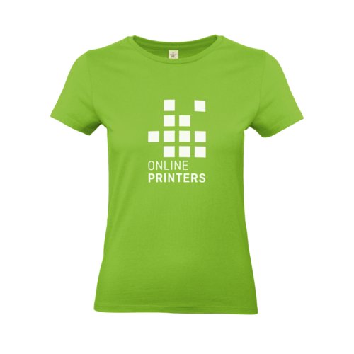 blegrn dame T-shirt i bomuld med korte rmer og rund hals.