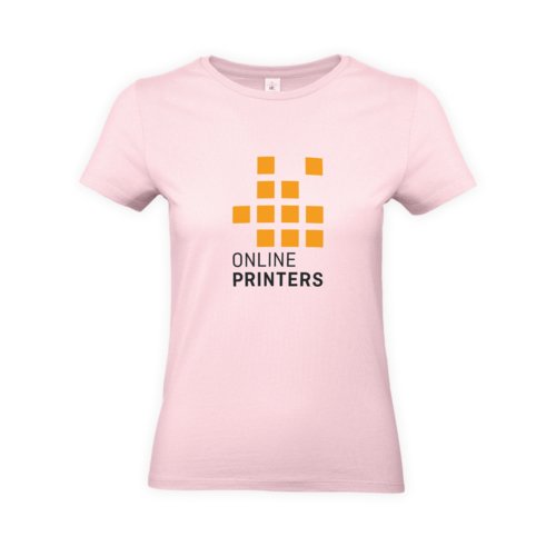 Pink dame T-shirt i bomuld med korte rmer og rund hals.
