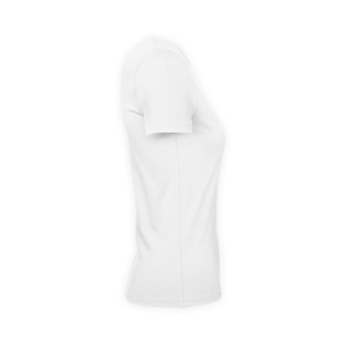 Hvid bomulds-t-shirt til damer med korte rmer.