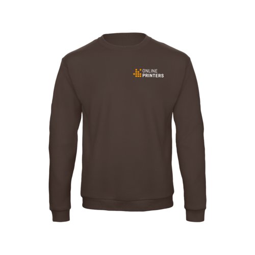 Brun bomuld-polyester sweatshirt til mnd med lange rmer.