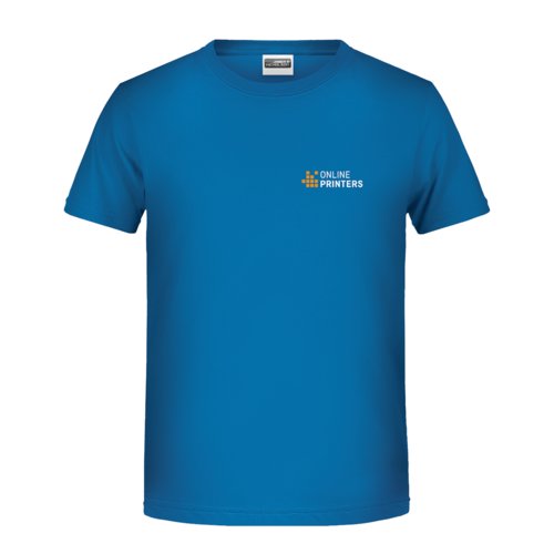 Mrkebl bomulds-T-shirt med korte rmer.
