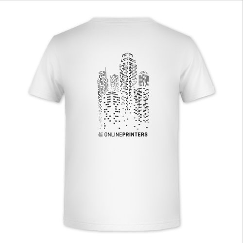 Hvid bomulds T-shirt til brn med korte rmer.