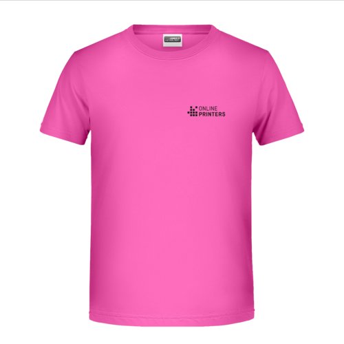 Pink bomulds T-shirt med korte rmer til drenge.