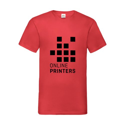 Rd bomulds T-shirt med V-udskring til mnd.