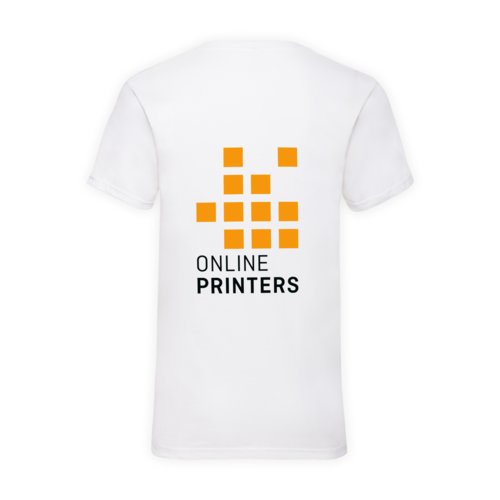 Hvid bomulds T-shirt med V-hals til mnd.