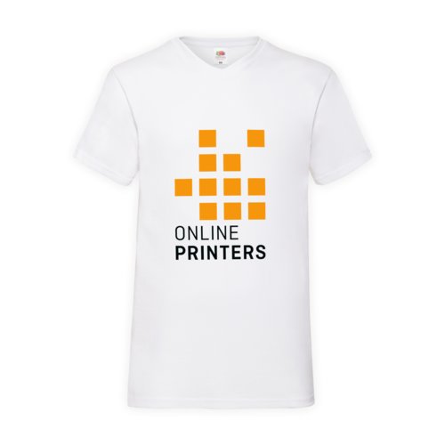 Hvid bomulds T-shirt med V-udskring til mnd.